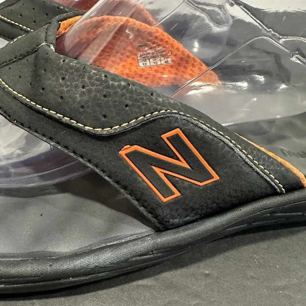 New Balance Minimus Vibram Sandals Mens Size 12 Black Orange Minimalist Thong NB